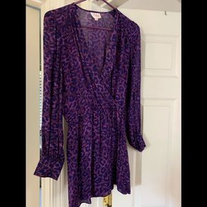 Parker silk dress XS purple blue